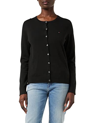 Tommy Hilfiger Damen Heritage Button-UP Cardigan Strickjacke, Masters Black, XX-Small (Herstellergröße: XXS) von Tommy Hilfiger