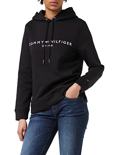 Tommy Hilfiger Damen Hoodie Heritage mit Kapuze, Schwarz (Black), S von Tommy Hilfiger