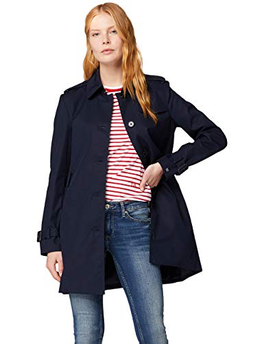 Tommy Hilfiger Damen Jacke Heritage Single Breasted Trench Übergangsjacke, Blau (Midnight), L von Tommy Hilfiger