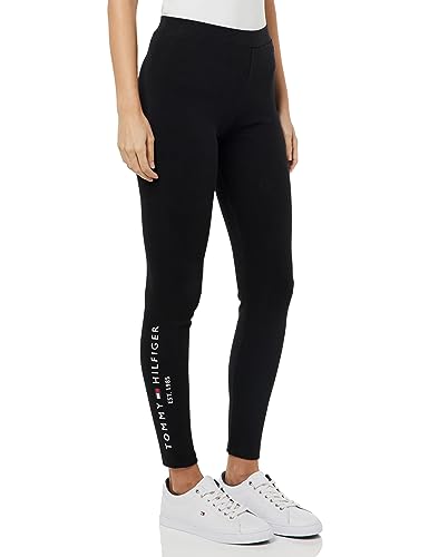 Tommy Hilfiger Heritage Slim Hilfiger Legging Leggings, Damen, Schwarz (Black), S von Tommy Hilfiger