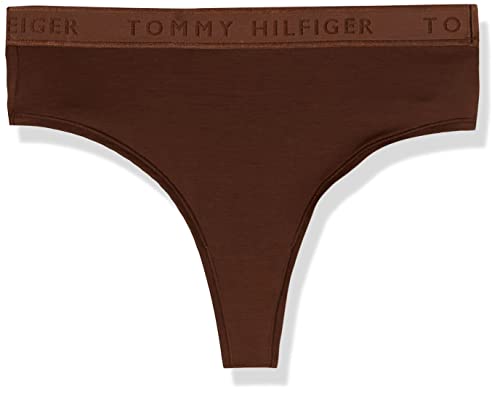 Tommy Hilfiger Damen High Waist Thong UW0UW03812 Stringtangas, Braun (Cacao), L von Tommy Hilfiger