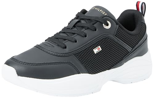 Tommy Hilfiger Damen Runner Sneaker Schuhe, Schwarz (Black), 38 von Tommy Hilfiger