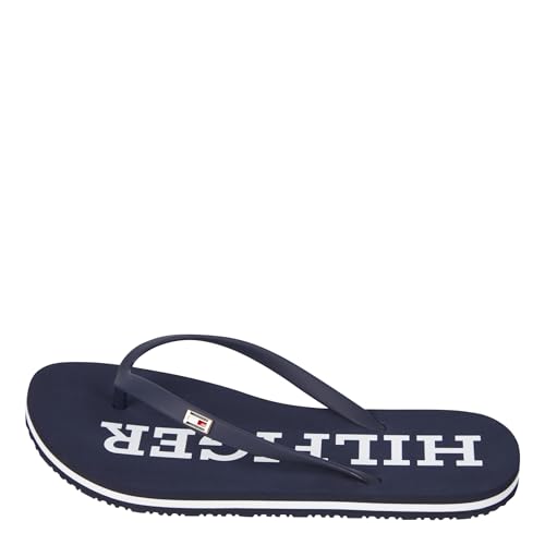 Tommy Hilfiger Damen Hilfiger Strap Beach Sandal FW0FW07901 Flip-Flop, Blau (Space Blue), 38 EU von Tommy Hilfiger