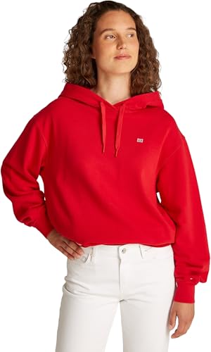 Tommy Hilfiger Damen Hoodie Contrast Flag Regular Fit, Rot (Primary Red), XXS von Tommy Hilfiger