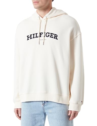 Tommy Hilfiger Damen Hoodie Crv Monotype Varsity Hoodie mit Kapuze, Weiß (Calico), 50 von Tommy Hilfiger