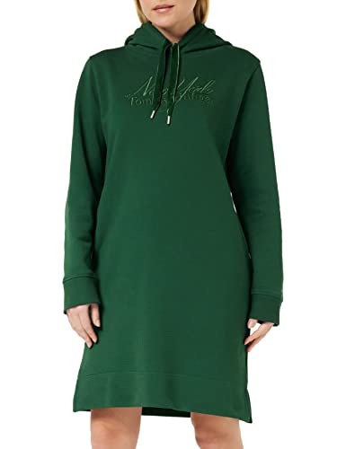 Tommy Hilfiger Damen Hoodie Kleid mit Kapuze , Grün (Prep Green), XS von Tommy Hilfiger