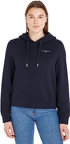 Tommy Hilfiger Damen Hoodie 1985 Rlx Mini Corp Logo Hoodie mit Kapuze, Blau (Desert Sky), XXS von Tommy Hilfiger