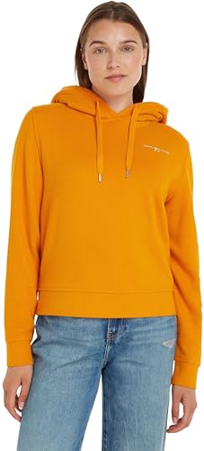 Tommy Hilfiger Damen Hoodie Logo Hoodie mit Kapuze, Orange (Rich Ochre), L von Tommy Hilfiger