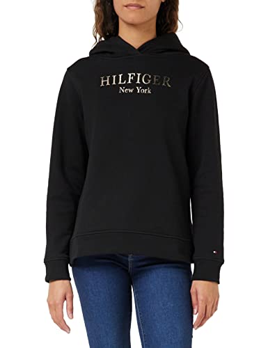 Tommy Hilfiger Damen Hoodie mit Kapuze, Schwarz (Black), XXS von Tommy Hilfiger