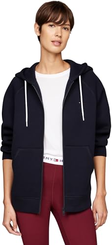 Tommy Hilfiger Damen Hoodie mit Reißverschluss Oversized, Blau (Desert Sky), M von Tommy Hilfiger