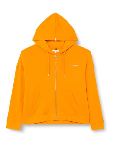 Tommy Hilfiger Damen Hoodie mit Reißverschluss Zipper, Orange (Rich Ochre), 48 von Tommy Hilfiger