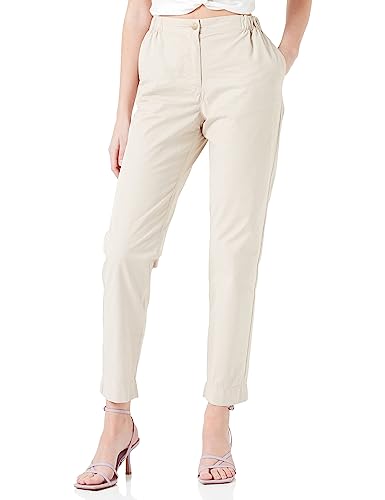 Tommy Hilfiger Damen Hose 1985 Tapered Baumwolle, Beige (Light Sandalwood), 34 von Tommy Hilfiger