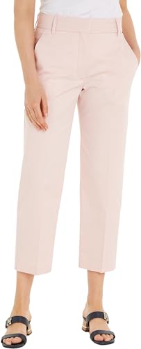 Tommy Hilfiger Damen Co Blend Slim Straight Chino Ww0ww40504 Gewebte Hosen, Rosa (Whimsy Pink), 32 EU von Tommy Hilfiger