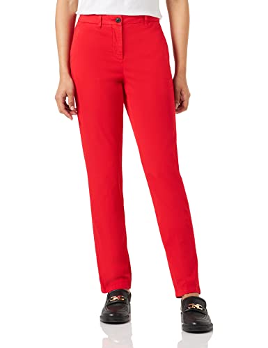 Tommy Hilfiger Damen Hose Chino Slim-Fit, Rot (Fireworks), 36 von Tommy Hilfiger