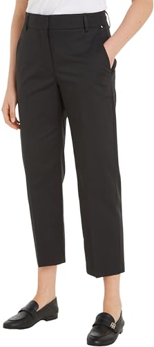 Tommy Hilfiger Damen Hose Chino Slim Fit, Schwarz (Black), 42 von Tommy Hilfiger