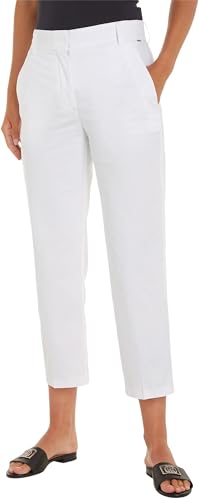 Tommy Hilfiger Damen Hose Chino Slim Fit, Weiß (Th Optic White), 32 von Tommy Hilfiger