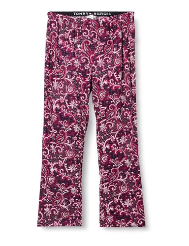 Tommy Hilfiger Damen Woven Pant Print UW0UW03918 Gewebte Hosen, Rot (Th Paisley Pink), M von Tommy Hilfiger