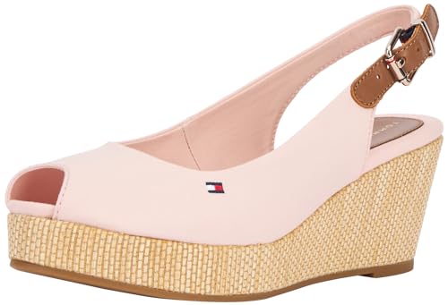 Tommy Hilfiger Damen Wedge Espadrilles Iconic Elba Sling Back Wedge Keilabsatz, Rosa (Whimsy Pink), 37 von Tommy Hilfiger