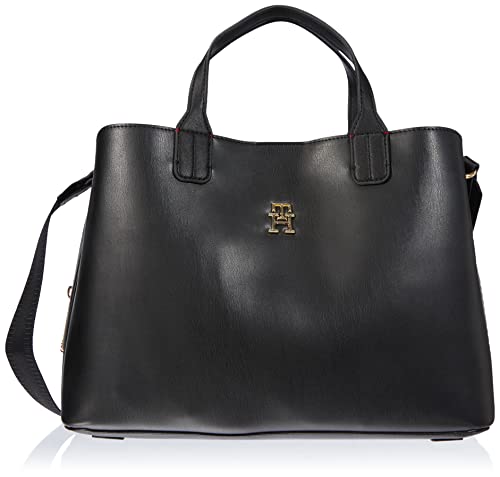 Tommy Hilfiger Damen Iconic Tommy Satchel AW0AW13390 Schultertaschen, Schwarz (Black) von Tommy Hilfiger