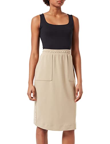 Tommy Hilfiger Damen Interlock Gerader Knierock Rock, Beige, 34 von Tommy Hilfiger