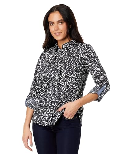 Tommy Hilfiger Damen Shirts for Women, Casual Tops Hemd mit Button-Down-Kragen, Sky Capt Multi, X-Klein von Tommy Hilfiger