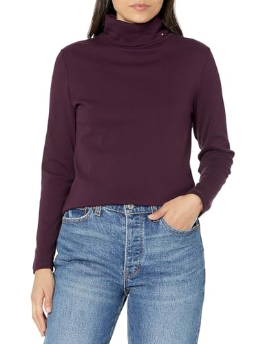 Tommy Hilfiger Damen Langärmeliger Rollkragenpullover Rollkragen, Aubergine, Klein von Tommy Hilfiger