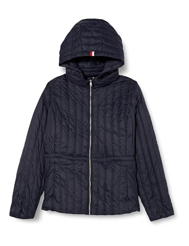 Tommy Hilfiger Damen Jacke Crv Feminine Lw Down Jacket Steppjacke mit Kapuze, Blau (Desert Sky), 54 von Tommy Hilfiger