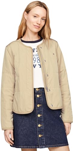 Tommy Hilfiger Damen Jacke Jersey Lined Jacket Leicht, Beige (Beige), XXL von Tommy Hilfiger
