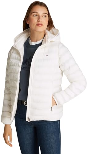 Tommy Hilfiger Damen Jacke Padded Global Stripe Jacket Übergangsjacke, Elfenbein (Ancient White), XXS von Tommy Hilfiger