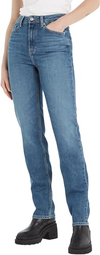 Tommy Hilfiger Damen Jeans Classic Straight Fit, Blau (Mel), 28W / 32L von Tommy Hilfiger