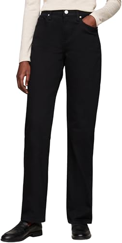 Tommy Hilfiger Damen Jeans Hose Classic Stay Straight Fit, Schwarz (Stay Black), 26W/30L von Tommy Hilfiger