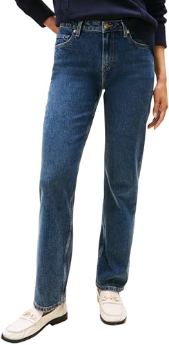 Tommy Hilfiger Damen Jeans Hose Dee Classic Straight Mid Rise, Blau (Dee), 32W/30L von Tommy Hilfiger