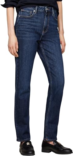 Tommy Hilfiger Damen Jeans Hose Slim Fit, Blau (Dark Blue), 32W/30L von Tommy Hilfiger