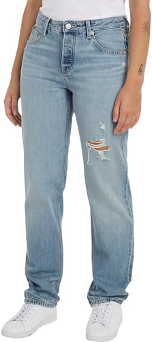 Tommy Hilfiger Damen Jeans Straight Fit, Blau (Ash), 25W/30L von Tommy Hilfiger