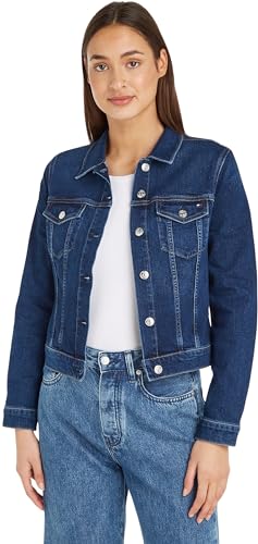 Tommy Hilfiger Damen Jeansjacke Denim Slim Jacket Kurz, Blau (Kai), 32 von Tommy Hilfiger