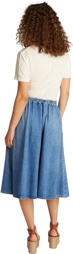 Tommy Hilfiger Damen Jeansrock Midi Flare Uma mit Gürtel, Blau (Uma), 38 von Tommy Hilfiger