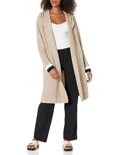 Tommy Hilfiger Damen Kapuze Kimono Cardigan Sweater Strickjacke, Heather Caribou Multi, Groß von Tommy Hilfiger