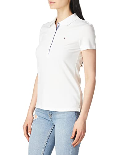 Tommy Hilfiger Damen Klassisches Poloshirt mit kurzen Ärmeln S/S CORE Polo, White, M von Tommy Hilfiger