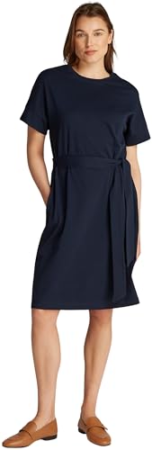 Tommy Hilfiger Damen Kleid Cotton Interlock zum Binden, Blau (Dark Night Navy), XS von Tommy Hilfiger