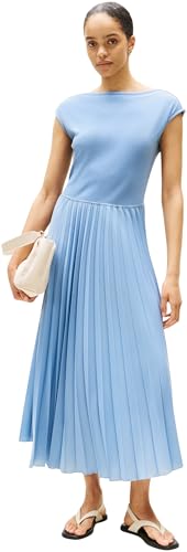 Tommy Hilfiger Damen Kleid Rib Midi Fit & Flare, Blau (Brisk Blue), XXS von Tommy Hilfiger