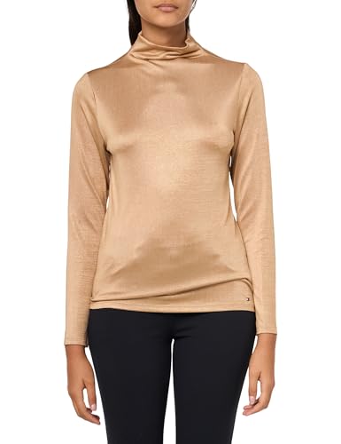 Tommy Hilfiger Damen Knit Long Sleeve Shine Sportswear Top Pullover, Champagner-Kombination, Klein von Tommy Hilfiger