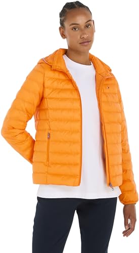 Tommy Hilfiger Damen Jacke Padded Global Stripe Jacket Übergangsjacke, Orange (Rich Ochre), S von Tommy Hilfiger