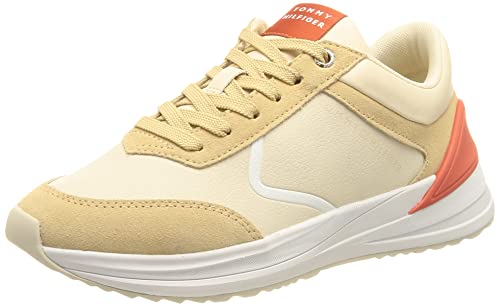 Tommy Hilfiger Damen Runner Sneaker Sportschuhe, Beige (Sugarcane), 38 EU Tommy Hilfiger Damen Runner Sneaker Sportschuhe, Beige (Sugarcane), 38 EU von Tommy Hilfiger