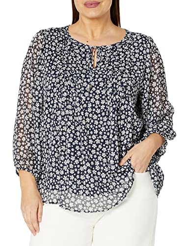 Tommy Hilfiger Damen W2xmh178-szn-2x Hemd mit Button-Down-Kragen, Sky Capt Multi, 2X von Tommy Hilfiger