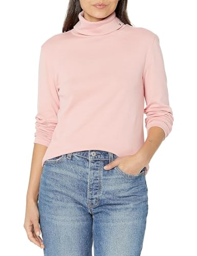 Tommy Hilfiger Damen Langärmeliger Rollkragenpullover Rollkragen, Brautrose, 38 von Tommy Hilfiger