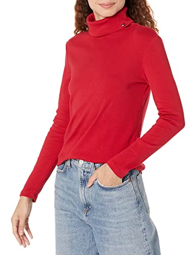 Tommy Hilfiger Damen Langärmeliger Rollkragenpullover Rollkragen, Chili Pepper, 42 von Tommy Hilfiger