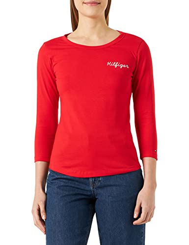 Tommy Hilfiger Damen Langarmshirt Basic, Rot (Fireworks), XXS von Tommy Hilfiger