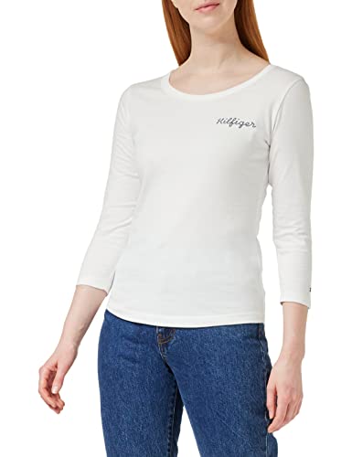 Tommy Hilfiger Damen Langarmshirt Basic, Weiß (Ecru), XXL von Tommy Hilfiger