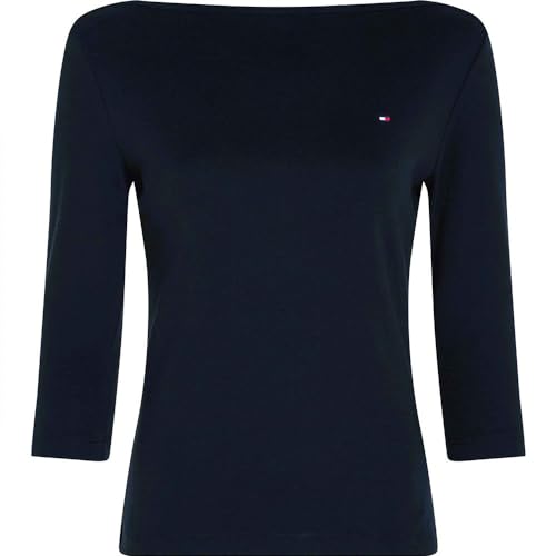 Tommy Hilfiger Damen Langarmshirt New Cody Slim U-Boot-Ausschnitt, Blau (Nos Desert Sky), M von Tommy Hilfiger