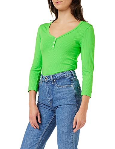 Tommy Hilfiger Damen Langarmshirt Slim 5X2 Rib Basic, Grün (Spring Lime), XXL von Tommy Hilfiger